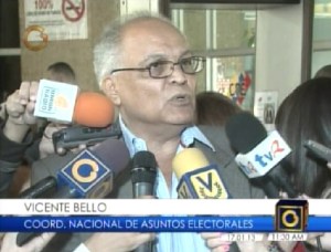 Vicente Bello exige al CNE garantía de condiciones para los comicios del 26 de mayo