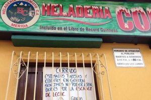 Cierra famosa heladería de Mérida por escasez de leche