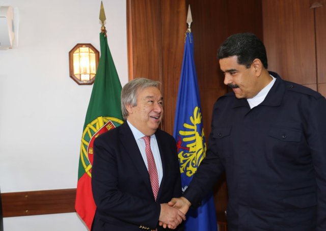 Foto: Antonio Guterres y Nicolas Maduro / Twitter