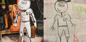 Conmovedor: Profesor se disfrazó del dibujo que le hizo su alumna fallecida para hacerle un homenaje