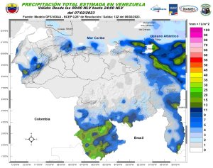 Inameh prevé nubosidad y lluvias en varias regiones de Venezuela este #7feb