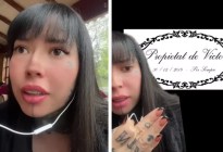 “Propiedad de Víctor”, el tatuaje de una mujer que generó polémica en las redes sociales (Video)