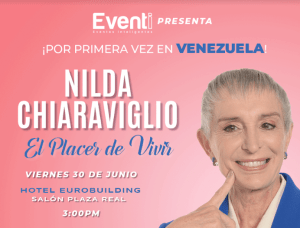 Nilda Chiaraviglio llega a Venezuela con su conferencia “El Placer de Vivir”